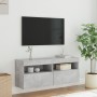 Mueble de TV de pared con luces LED gris hormigón 100x30x40 cm en Muebles TV | Comprar online en Foru.es
