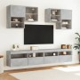 Mueble de TV de pared con luces LED gris hormigón 100x30x40 cm en Muebles TV | Comprar online en Foru.es