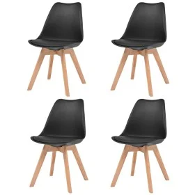 Sillas de comedor 4 unidades plástico negro de vidaXL, Sillas de comedor - Ref: Foro24-244788, Precio: 218,86 €, Descuento: %