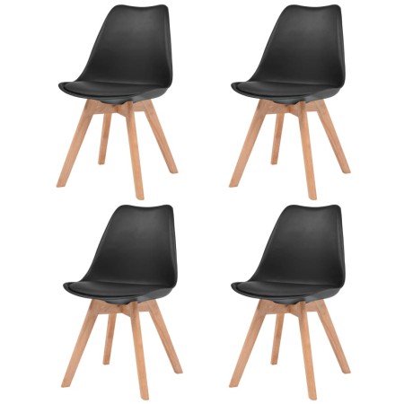 Sillas de comedor 4 unidades plástico negro de vidaXL, Sillas de comedor - Ref: Foro24-244788, Precio: 238,95 €, Descuento: %