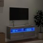 Mueble de TV de pared con luces LED gris Sonoma 100x30x40 cm en Muebles TV | Comprar online en Foru.es