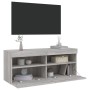 Mueble de TV de pared con luces LED gris Sonoma 100x30x40 cm en Muebles TV | Comprar online en Foru.es