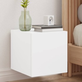 Mueble de TV de pared con luces LED blanco 30,5x35x30 cm en Muebles TV | Comprar online en Foru.es