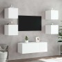 Mueble de TV de pared con luces LED blanco 30,5x35x30 cm en Muebles TV | Comprar online en Foru.es