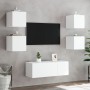 Muebles de TV de pared con luces LED 2 uds blanco 30,5x35x30 cm en Muebles TV | Comprar online en Foru.es