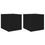 Muebles de TV de pared con luces LED 2 uds negro 30,5x35x30 cm en Muebles TV | Comprar online en Foru.es