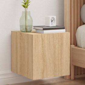 Mueble de TV de pared con luces LED roble Sonoma 30,5x35x30 cm en Muebles TV | Comprar online en Foru.es