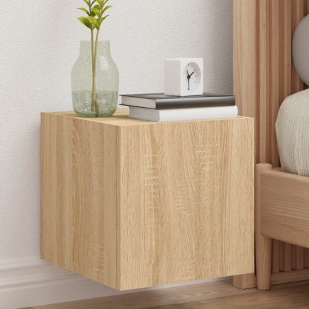 Mueble de TV de pared con luces LED roble Sonoma 30,5x35x30 cm en Muebles TV | Comprar online en Foru.es