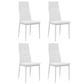 Sillas de comedor 4 unidades cuero sintético blanco de vidaXL, Sillas de comedor - Ref: Foro24-246190, Precio: 169,11 €, Desc...