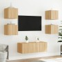 Muebles de TV pared luces LED 2 uds roble Sonoma 30,5x35x30 cm en Muebles TV | Comprar online en Foru.es