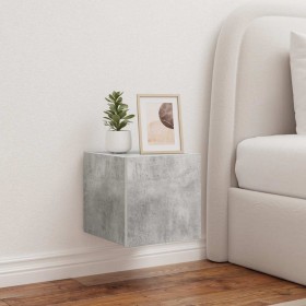 Mueble de TV de pared con luces LED gris hormigón 30,5x35x30 cm en Muebles TV | Comprar online en Foru.es