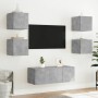 Mueble de TV de pared con luces LED gris hormigón 30,5x35x30 cm en Muebles TV | Comprar online en Foru.es
