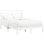 Estructura de cama de madera maciza de pino blanca 160x200 cm de vidaXL, Camas y somieres - Ref: Foro24-3105806, Precio: 129,...