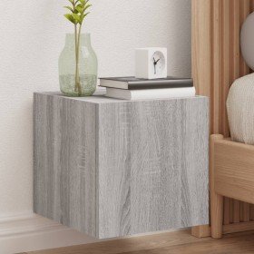 Mueble de TV de pared con luces LED gris Sonoma 30,5x35x30 cm en Muebles TV | Comprar online en Foru.es