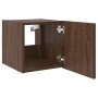 Mueble de TV de pared con luces LED roble marrón 30,5x35x30 cm en Muebles TV | Comprar online en Foru.es
