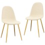 Sillas de comedor 2 unidades terciopelo blanco crema de vidaXL, Sillas de comedor - Ref: Foro24-325677, Precio: 151,90 €, Des...