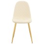 Sillas de comedor 2 unidades terciopelo blanco crema de vidaXL, Sillas de comedor - Ref: Foro24-325677, Precio: 151,90 €, Des...