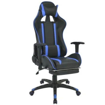 Silla de oficina racing reclinable con reposapiés azul de vidaXL, Sillas de oficina - Ref: Foro24-20166, Precio: 229,88 €, De...