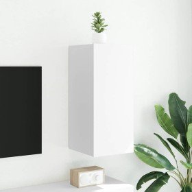 Mueble de TV de pared con luces LED blanco 30,5x35x70 cm en Muebles TV | Comprar online en Foru.es