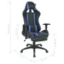 Silla de oficina racing reclinable con reposapiés azul de vidaXL, Sillas de oficina - Ref: Foro24-20166, Precio: 229,88 €, De...
