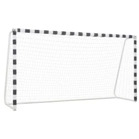 Portería de fútbol metal blanco y negro 300x160x90 cm de vidaXL, Porterías de fútbol - Ref: Foro24-91953, Precio: 131,36 €, D...