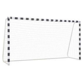 Portería de fútbol metal blanco y negro 300x160x90 cm de vidaXL, Porterías de fútbol - Ref: Foro24-91953, Precio: 133,02 €, D...