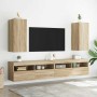 Muebles de TV pared luces LED 2 uds roble Sonoma 30,5x35x70 cm en Muebles TV | Comprar online en Foru.es