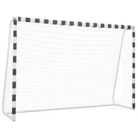 Portería de fútbol de metal blanco y negro 300x200x90 cm de vidaXL, Porterías de fútbol - Ref: Foro24-91954, Precio: 144,12 €...