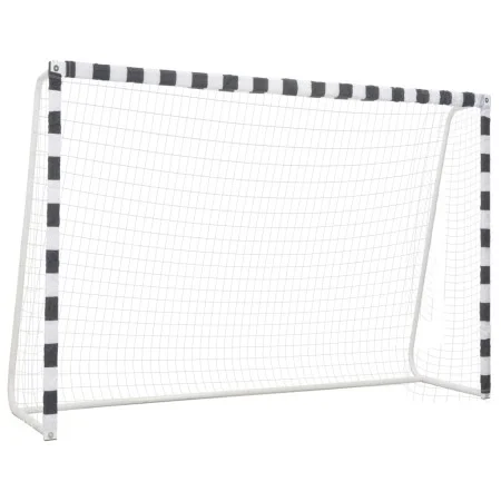 Portería de fútbol de metal blanco y negro 300x200x90 cm de vidaXL, Porterías de fútbol - Ref: Foro24-91954, Precio: 144,12 €...