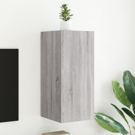 Mueble de TV de pared con luces LED gris Sonoma 30,5x35x70 cm en Muebles TV | Comprar online en Foru.es