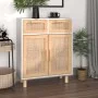 Aparador madera maciza pino y ratán natural blanco 60x30x75 cm de vidaXL, Aparadores - Ref: Foro24-345636, Precio: 127,09 €, ...