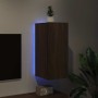 Mueble de TV de pared con luces LED roble marrón 30,5x35x70 cm en Muebles TV | Comprar online en Foru.es