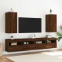 Mueble de TV de pared con luces LED roble marrón 30,5x35x70 cm en Muebles TV | Comprar online en Foru.es