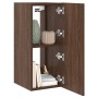 Mueble de TV de pared con luces LED roble marrón 30,5x35x70 cm en Muebles TV | Comprar online en Foru.es