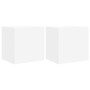 Muebles de TV de pared con luces LED 2 uds blanco 40,5x35x40 cm en Muebles TV | Comprar online en Foru.es