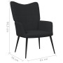 Sillón de relax con reposapiés tela negro de vidaXL, Sillones - Ref: Foro24-327958, Precio: 120,29 €, Descuento: %