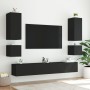 Muebles de TV de pared con luces LED 2 uds negro 40,5x35x40 cm en Muebles TV | Comprar online en Foru.es