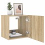 Mueble de TV de pared con luces LED roble Sonoma 40,5x35x40 cm en Muebles TV | Comprar online en Foru.es