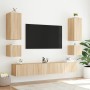 Muebles de TV pared luces LED 2 uds roble Sonoma 40,5x35x40 cm en Muebles TV | Comprar online en Foru.es