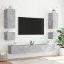 Mueble de TV de pared con luces LED gris hormigón 40,5x35x40 cm en Muebles TV | Comprar online en Foru.es