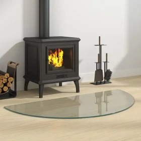 Placa de vidrio para chimenea semicircular 1000x500 mm de vidaXL, Cristal - Ref: Foro24-324117, Precio: 46,73 €, Descuento: %