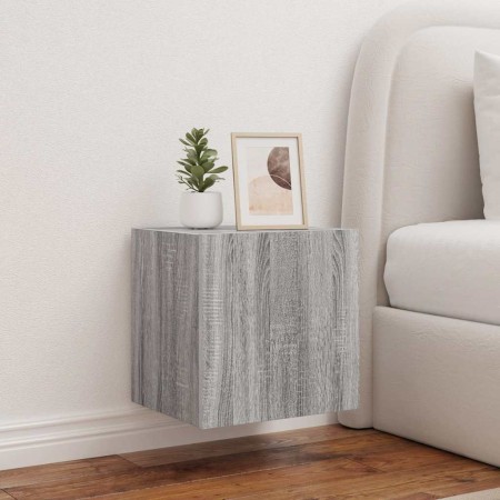 Mueble de TV de pared con luces LED gris Sonoma 40,5x35x40 cm en Muebles TV | Comprar online en Foru.es