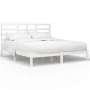 Estructura de cama madera maciza blanco Supe King 180x200 cm de vidaXL, Camas y somieres - Ref: Foro24-3105811, Precio: 148,7...