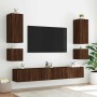 Mueble de TV de pared con luces LED marrón roble 40,5x35x40 cm en Muebles TV | Comprar online en Foru.es