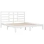 Estructura de cama madera maciza blanco Supe King 180x200 cm de vidaXL, Camas y somieres - Ref: Foro24-3105811, Precio: 148,7...
