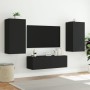 Mueble de TV de pared con luces LED negro 40,5x35x80 cm en Muebles TV | Comprar online en Foru.es