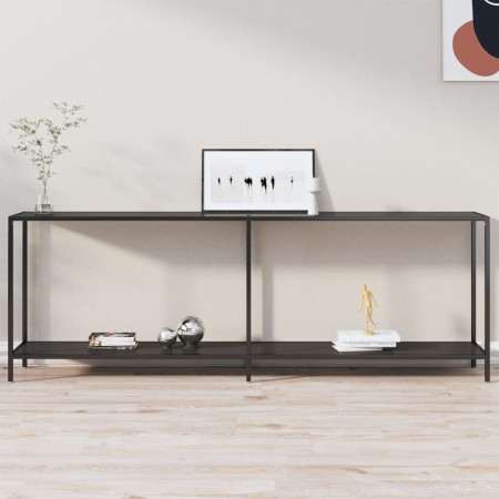 Mesa consola vidrio templado negro 220x35x75,5 cm de vidaXL, Mesas auxiliares - Ref: Foro24-331711, Precio: 137,30 €, Descuen...
