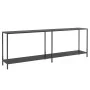 Black tempered glass console table 220x35x75.5 cm by vidaXL, Side tables - Ref: Foro24-331711, Price: 134,77 €, Discount: %
