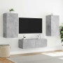 Mueble de TV de pared con luces LED gris hormigón 40,5x35x80 cm en Muebles TV | Comprar online en Foru.es