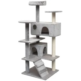 Rascador para gatos con poste rascador de sisal 125 cm gris de vidaXL, Mobiliario para gatos - Ref: Foro24-170475, Precio: 89...